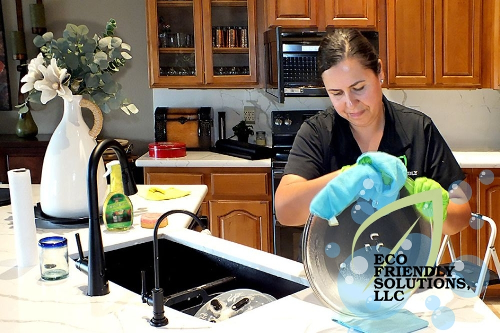 Scrubbing the innards of a microwave oven, for heaven’s sake. When we say everything gets cleaned, we mean everything!