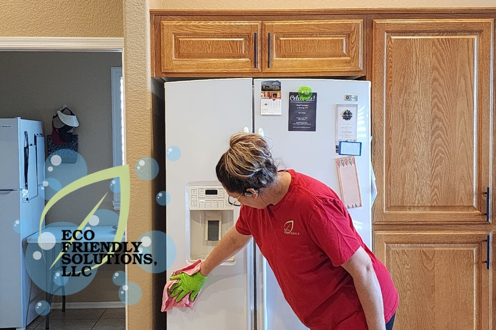 Cleaning the refrigerator properly is what represents Eco- Friendly work.
